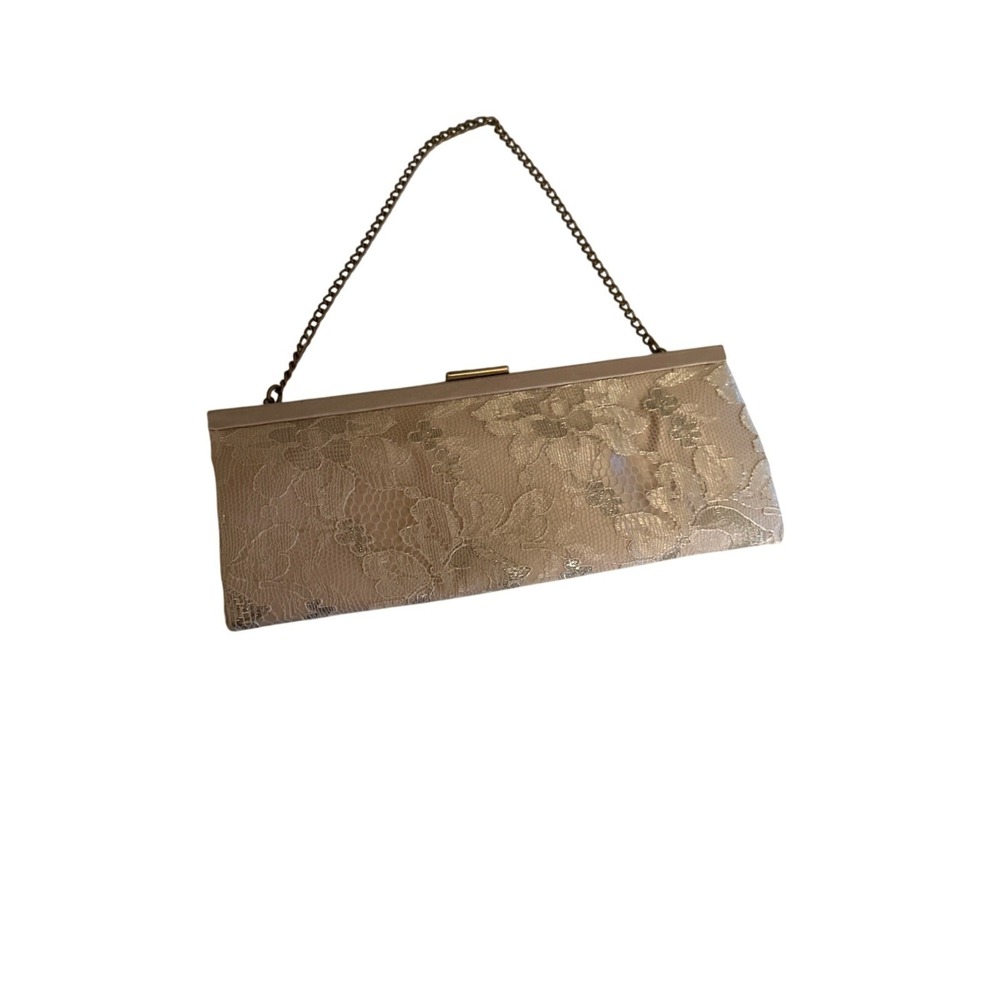 Banana Republic Beige Lace Evening Mini Clutch Chain Strap Y2K Coquette Dance